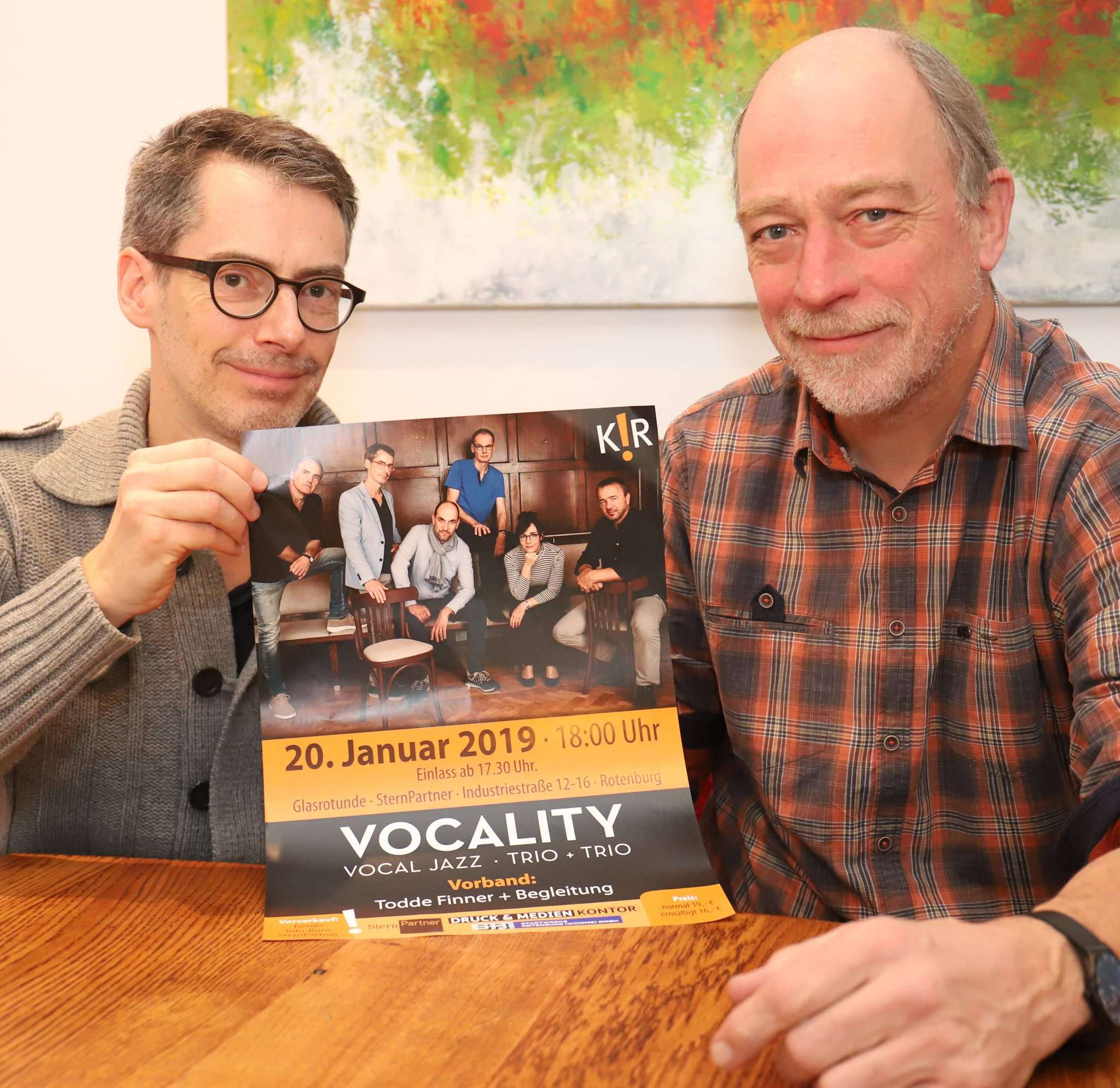 Kir-Vorsitzender Uwe Goldschmidt (rechts) ist ein bekennender Fan von Vocality Jazz. Sänger Oliver Gies ist gebürtiger Jeddinger und wohnt inzwischen in Hannover. 