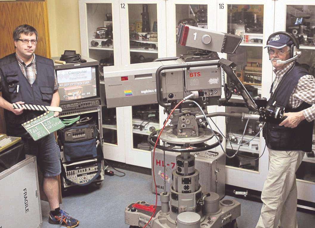 Kamera läuft: Ralph Müller und Marcus Dachsel im Fernsehstudio.