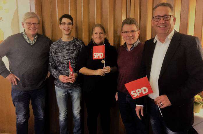 Freuen sich über den Aufwind der SPD (von rechts): Ralf Großklaus, Jürgen Kuck, Tanja Werhan, Denis Dukaric und Hermann Wahlers