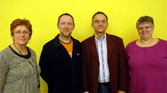 Beim Ottersberger Kanu-Club: Elke Gasowski (Kassenprüferin), Bernd Jakobs (Jugendwart), Arno Gundlack (Vorsitzender) und Ute Erdmann (Bezirkswanderwartin)