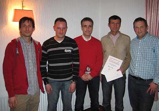 Aktiv im SV RW Scheeßel: Vorsitzender Carsten Tietjen (rechts) zusammen mit (von links) Torsten Lüdemann, Michael Theel, Oliver Lemke und Marco Miltzlaff