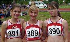 Die erfolgreichen Läuferinnen vom TV Sottrum (von links): Dorothea Paar, Natascha Schröder, Ann-Katrin Döscher